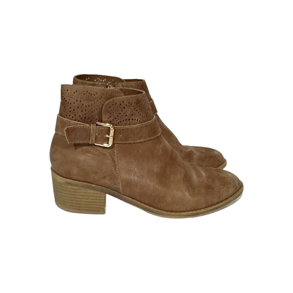 Steve Madden Jlilac Brown Faux Leather Heeled Boots Size 5